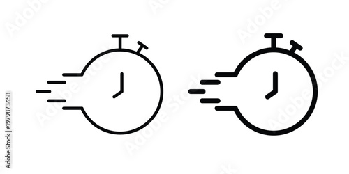 Express icon. Flat and outline icons. Black icons