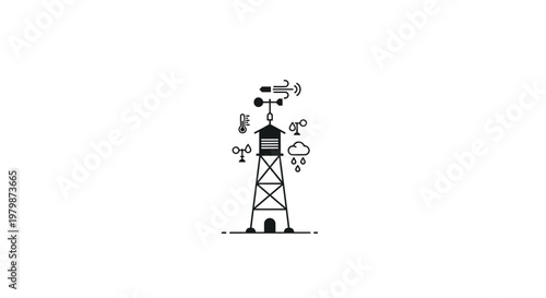 Weather station with various instruments.