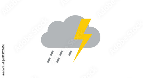 Weather stormy cloud with lightning bolt.