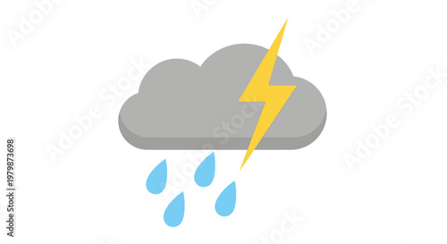 Weather stormy cloud with lightning rain.