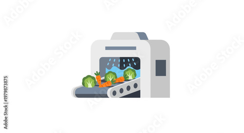 White 3D printer with colorful objects.