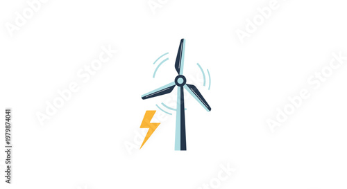 Wind turbine generating electric power.