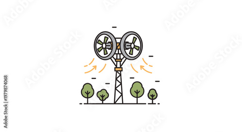 Wind turbine generating renewable energy power.