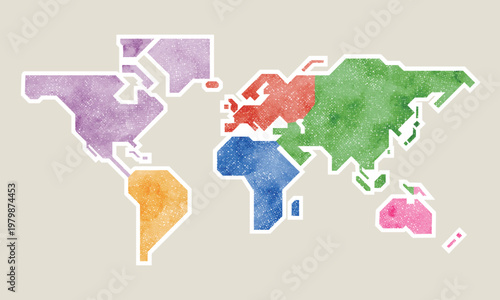 Vector hand drawn world map