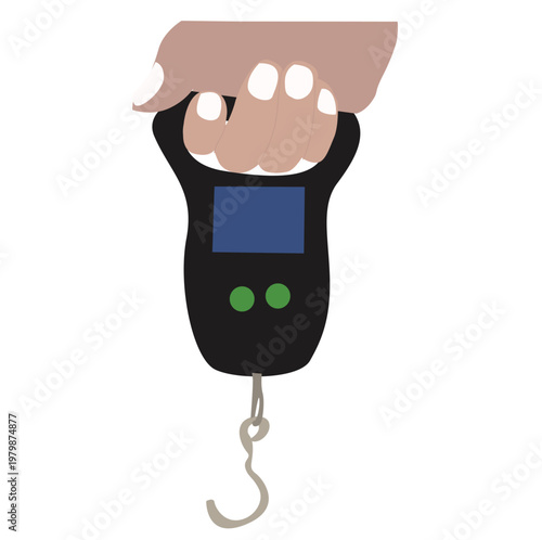 Digital Luggage Scale.Digital luggage scale illustrating accurate weight measurement and baggage control for traveling

