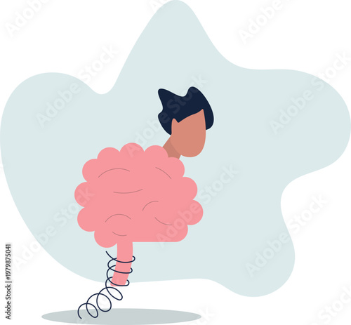 Brain intelligence, resilience or creativity to control thinking process for new idea, smart or wisdom to brainstorm, imagination to success concept.person's life situation and his activities.