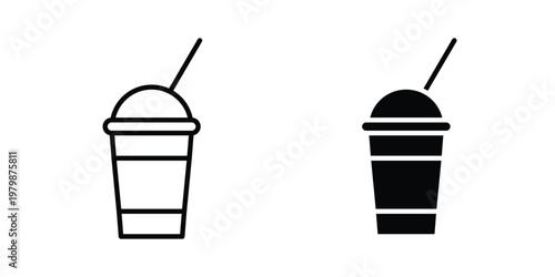 Frappe icon. Flat and outline icons. Black icons