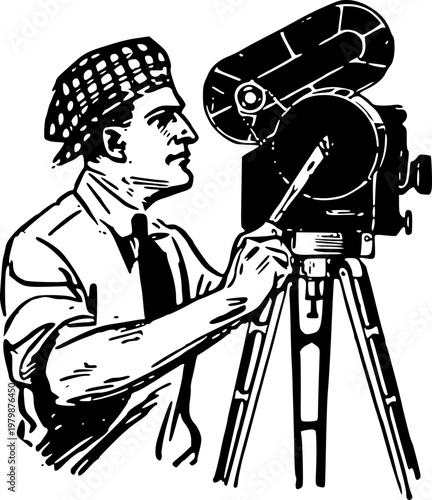 this is a classic camera operator from the 1920s

