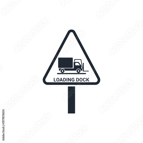 Loading dock traffic warning sign icon. EPS Editable. Vector Illustrations.