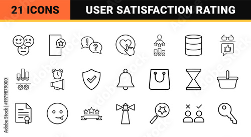 User Feedback and Customer Satisfaction Rating Outline Icons