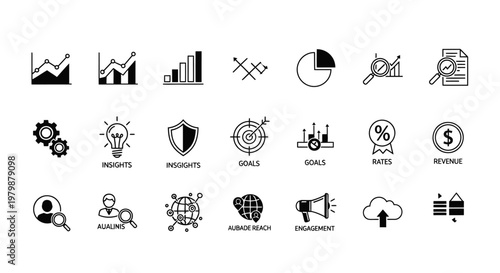 Business icons for marketing and finance.