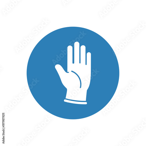 Safety Mandatory Glove Sign Symbol Icon. EPS Editable. Vector Illustrations.
