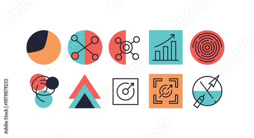 Collection of Business and Data Analysis Icons.