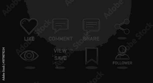 Social media icons on screen.