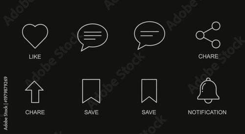 Photos Social media icons and symbols.