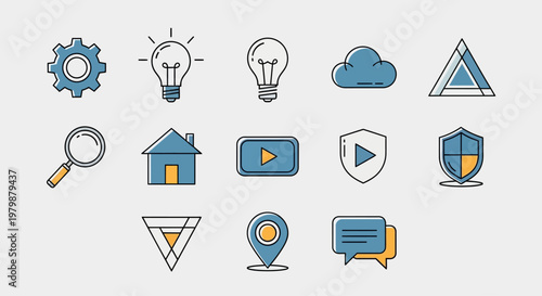 Collection of various web icons.