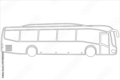 Side view sketch of a modern passenger coach bus