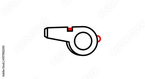 Referee Whistle Closeup Illustration.