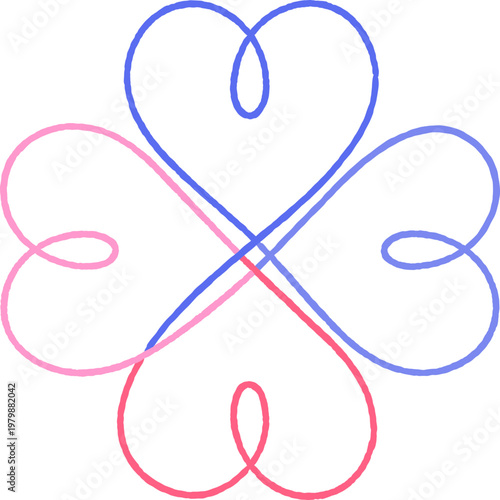 abstract heart symbol rough single line art
