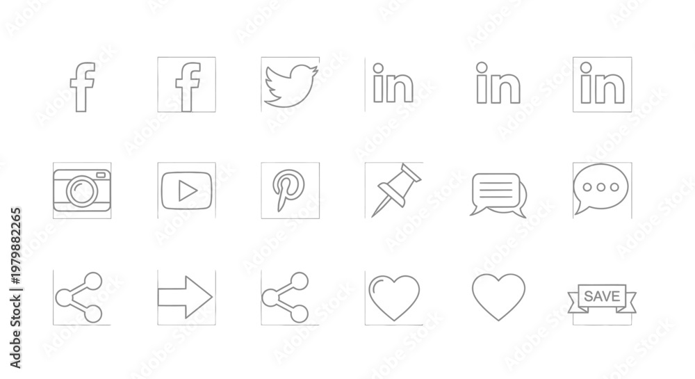 Obraz premium Social media icons on white background.