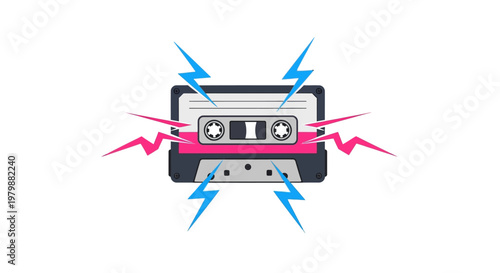 Retro Cassette Tape Music Symbol.
