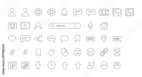 Various Social Media Icons Displayed.