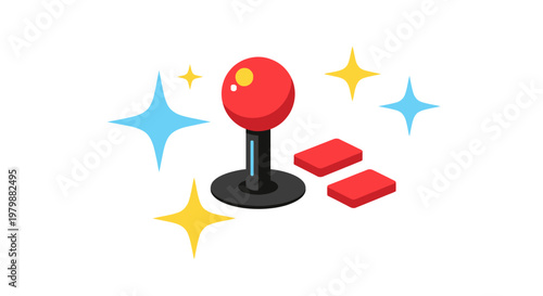 Red joystick video game controller stick.