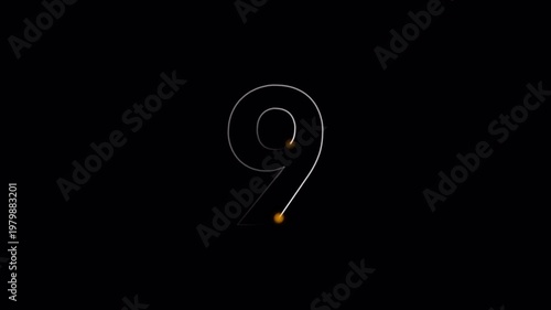 Glowing Neon Number 8 Path Animation on Transparent Background ,Digital Light trace number 8 reveal ,Number animation of digit in 4k with Alpha Channel.