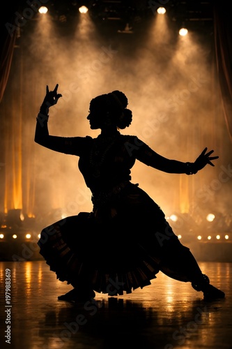 silhouette of a woman dancing