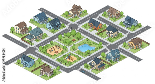 Suburban Neighborhood Street Layout.