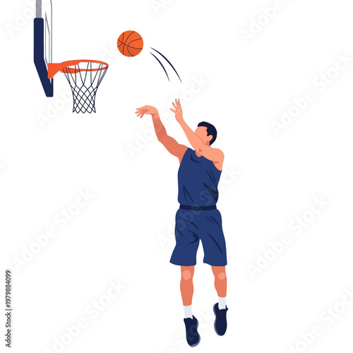 Basketball Player Shooting Hoop