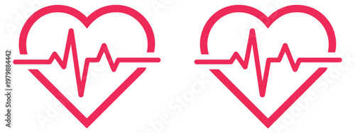 Heart rate pulse icon, heartbeat line and medical pulse monitoring symbol, healthcare emergency and vital sign tracking system, fitness and wellness cardiology concept vector
