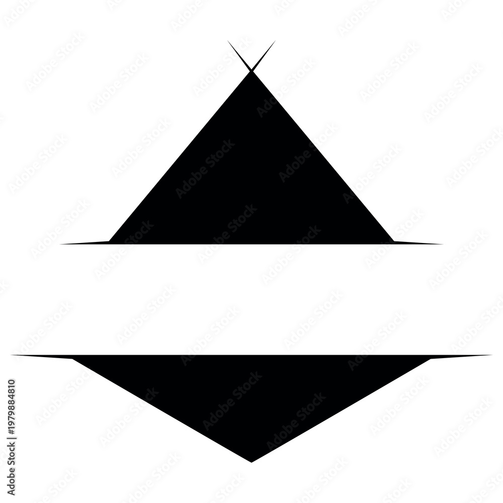Fototapeta premium Two black triangles up and down. Vector on white background