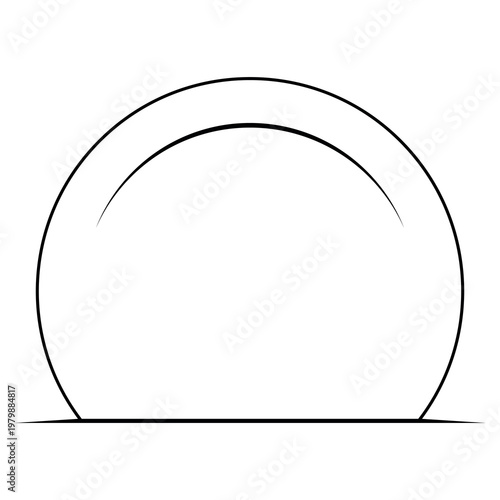 Fotografía Minimalist semi circle with base line. Vector on white background