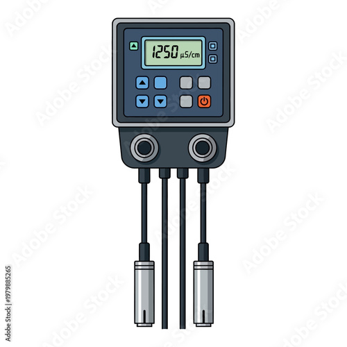 Conductivity Meter with Digital Display and Probes for Water Quality Testing