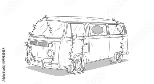 Minimal Editorial Van with Delicate Vine Accent Outline