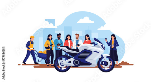 People Riding Motorcycle Together Outdoors.