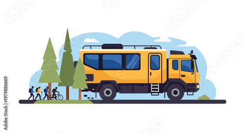 Yellow Bus for School Children Transport.