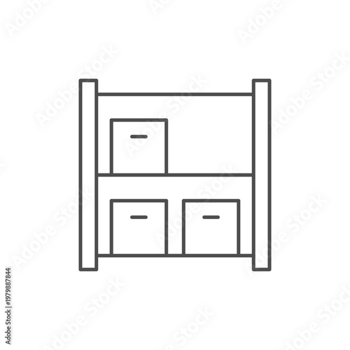 Storage compartment line outline icon
