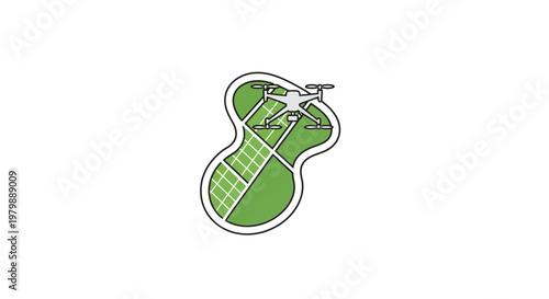 Green Guitar Icon Illustration Design.
