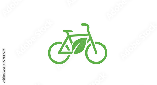 Green bicycle with leaf design.