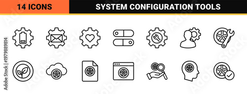 Technical Repair and System Settings Outline Icons