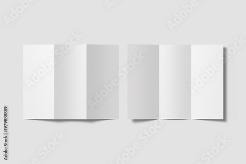 Blank Trifold Brochure mockup inside and outside view
