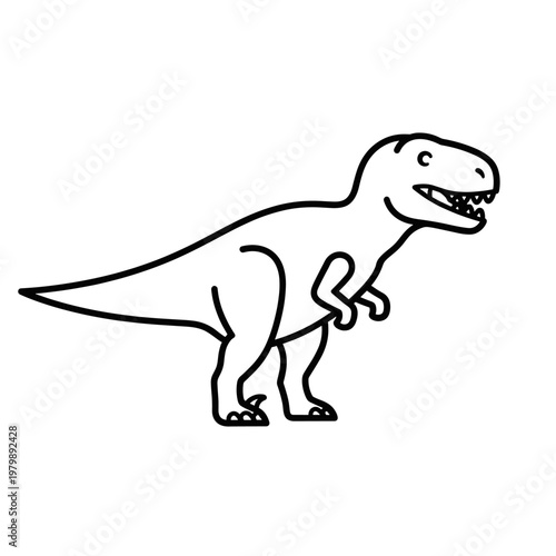 A simple line drawing of a Tyrannosaurus Rex dinosaur.