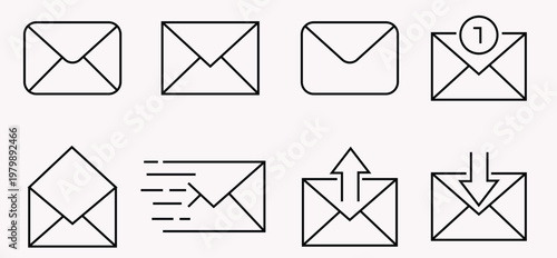 Mail, email, and envelope icon set