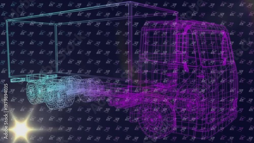 Digital animation of multiple cells against airport information board