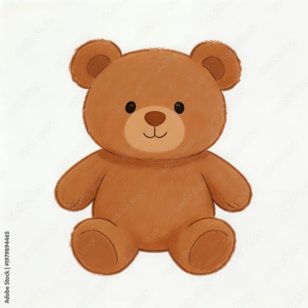 Fototapeta premium Cuddly Brown Teddy Bear: Soft Plush Toy for Kids & Collectors