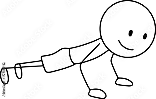 Stickman Doing Push Up Exercise