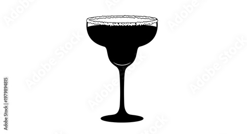 A black silhouette of a wine glass on a white background