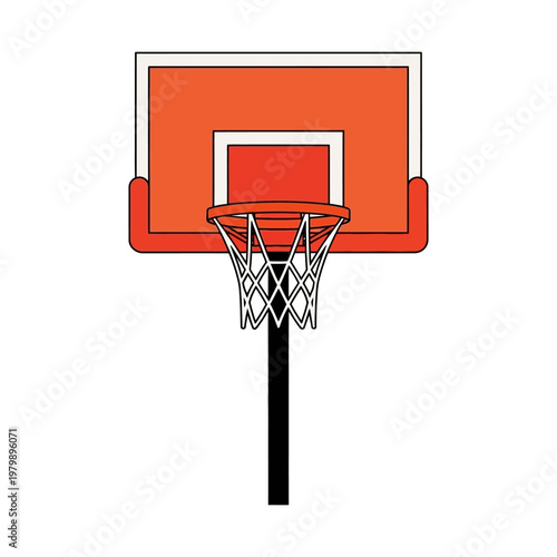 Basketball Hoop and Net Illustration - Sport Equipment